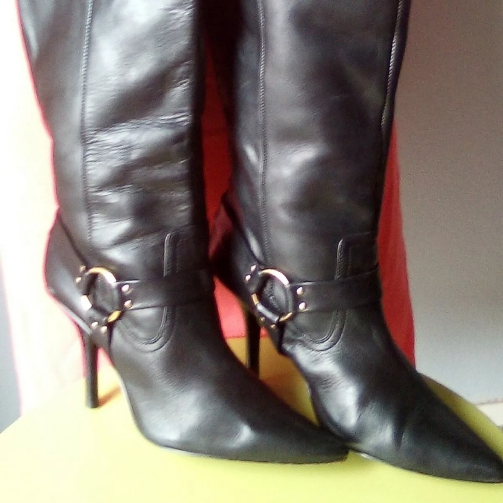 Michael Kors black leather boots